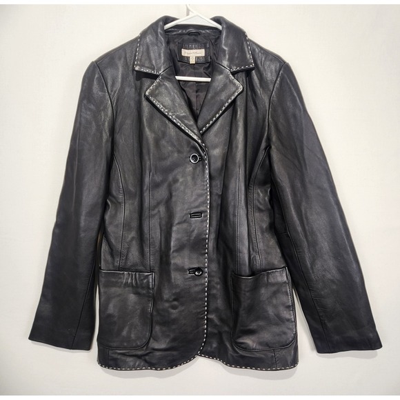 Elegant Moments Jackets & Blazers - Yvonne Marie Vintage Women's Classic Elegant Leather Jacket Size 14